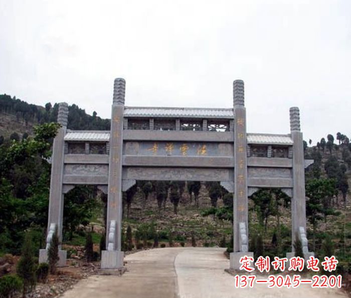 大同景区三门牌坊石雕 (17)