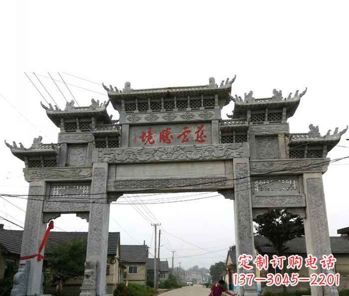 大同中领雕塑--别具一格的石雕牌坊