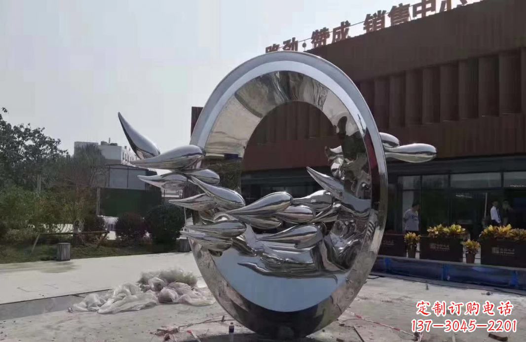 大同艺术级镜面不锈钢龙雕塑