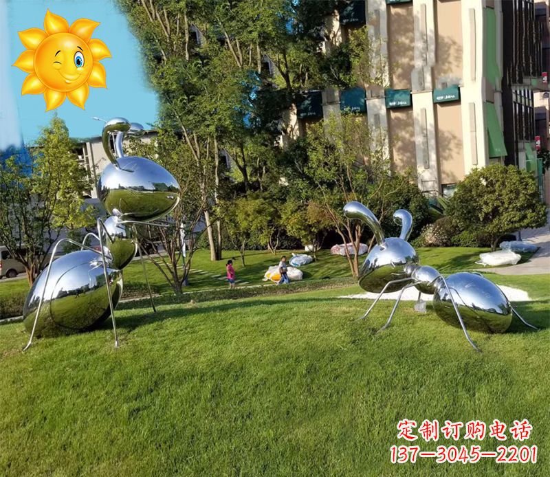 大同优质镜面不锈钢蚂蚁雕塑