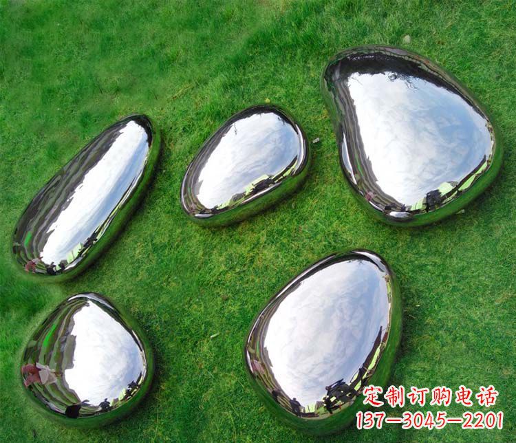 大同简约而优雅的镜面不锈钢水滴雕塑
