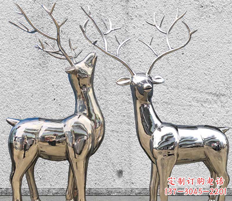大同镜面不锈钢小鹿雕塑