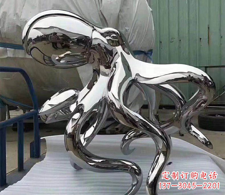 大同精致华丽的镜面不锈钢章鱼雕塑