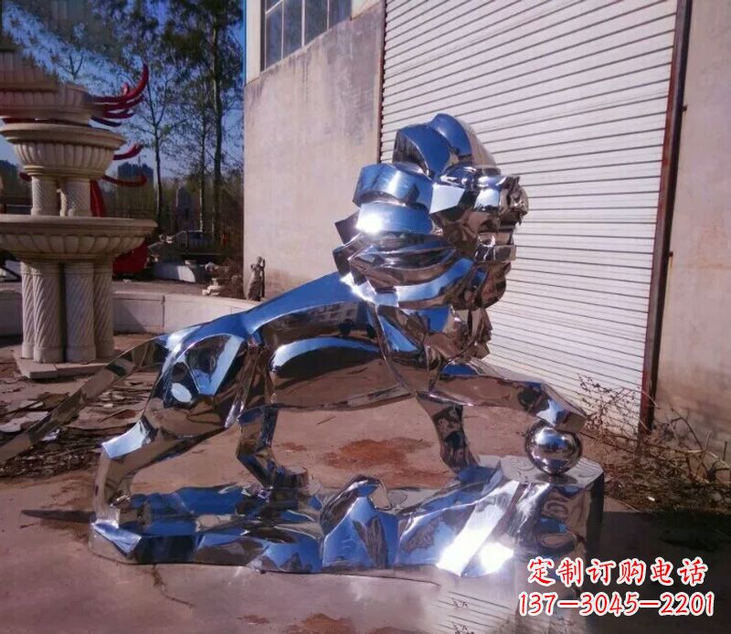 大同中领雕塑推出的不锈钢狮子雕塑,极具艺术价…