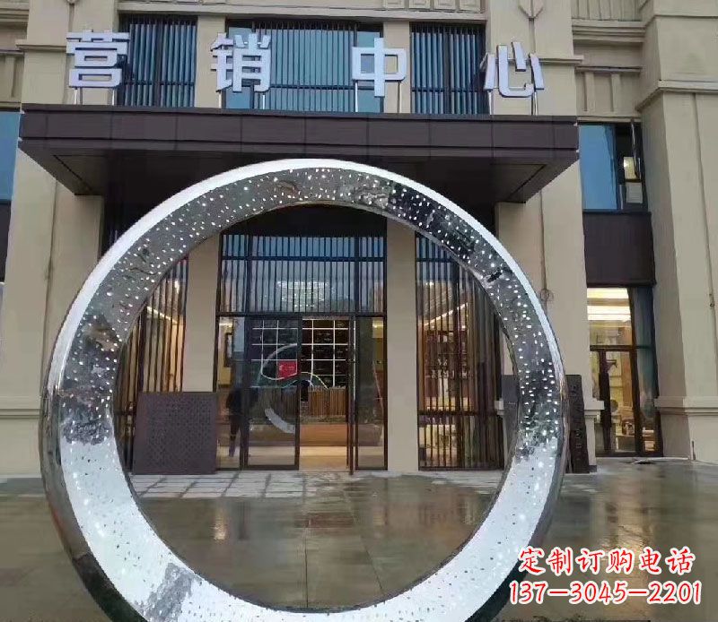 大同镜面时尚圆环不锈钢雕塑