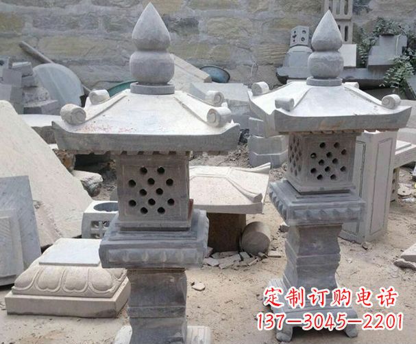 大同酒店景观镂空石灯石雕