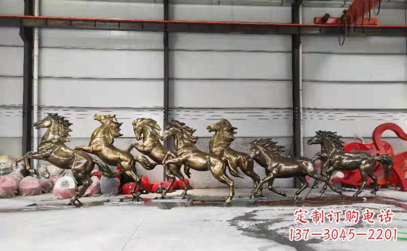 大同高贵雕塑,骏马奔腾玻璃钢动物雕塑户外摆件