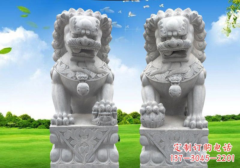 大同风采傲人的狮子石雕
