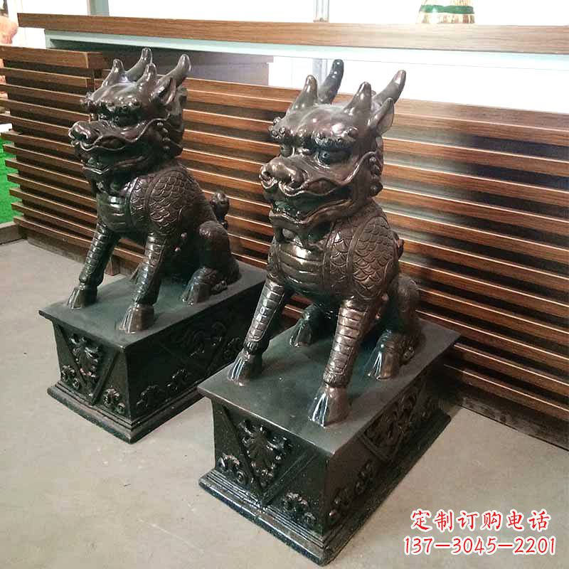 大同饰你家门口的瑞祥麒麟雕塑