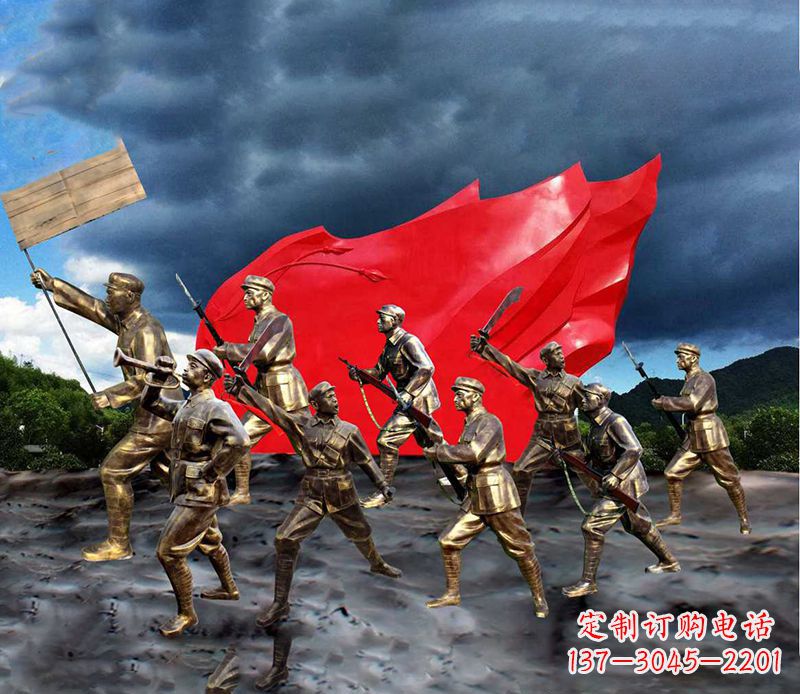 大同纪念伟大革命先烈的红军雕塑