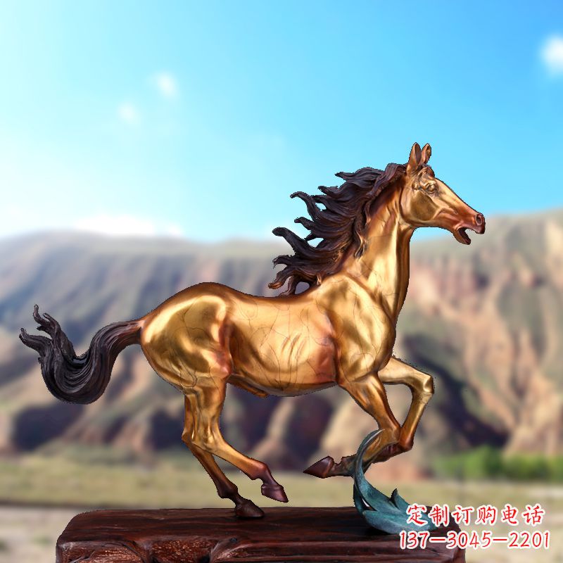 大同烤漆铜雕动物马