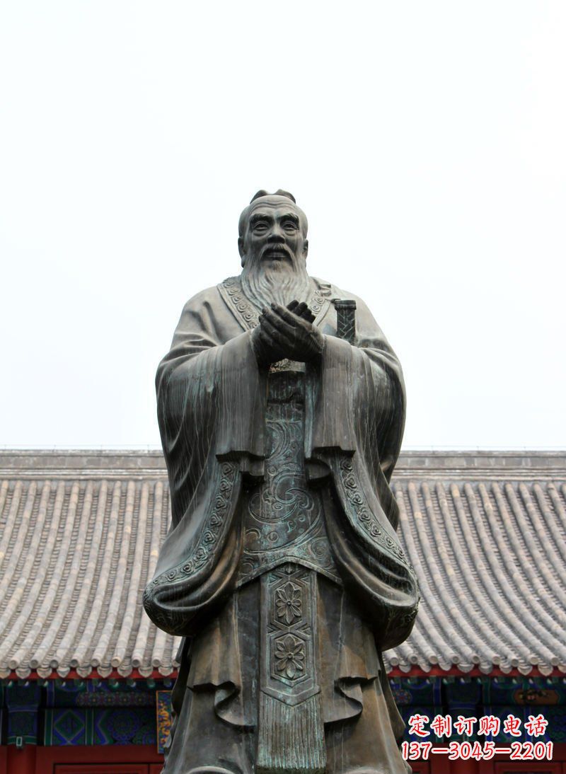 大同高雅古典,孔子青铜雕塑