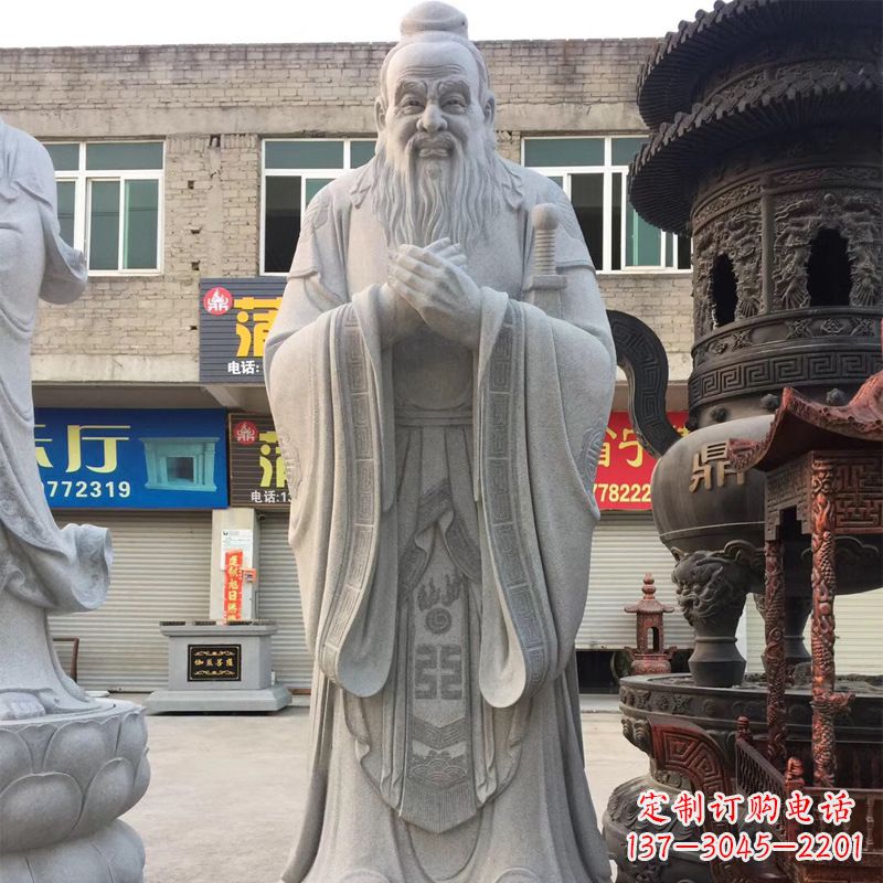 大同传承古典，精美绝伦的孔子石雕头像