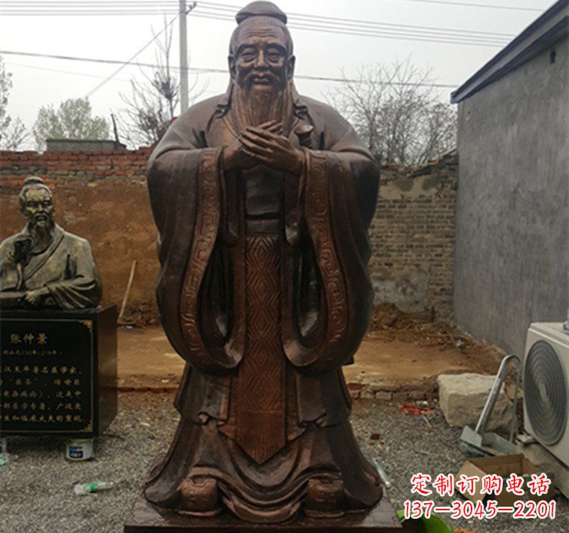 大同体现传统文化魅力精美孔子雕塑