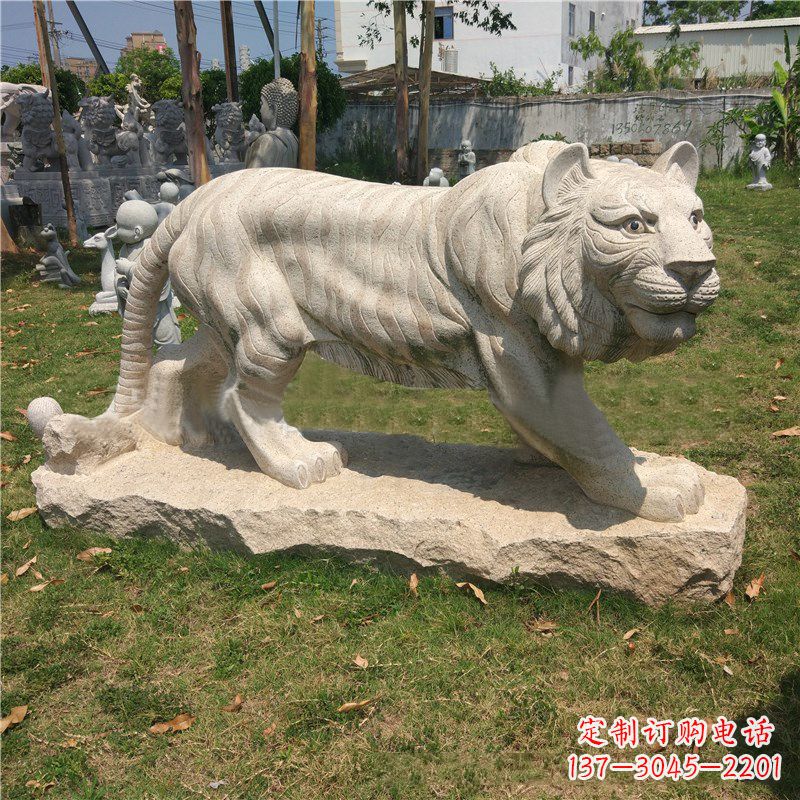 大同中领雕塑推出老虎石雕艺术品，这是一种以花…