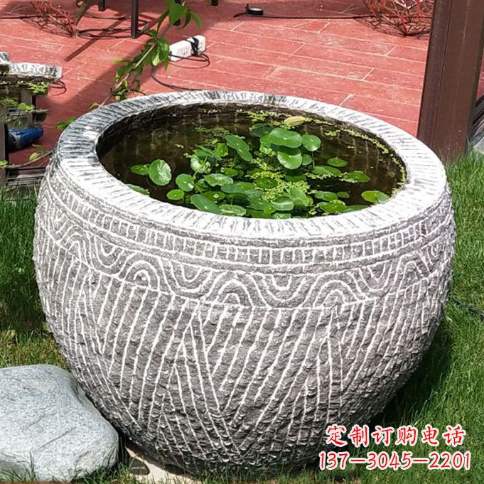 大同老青石花盆鱼缸
