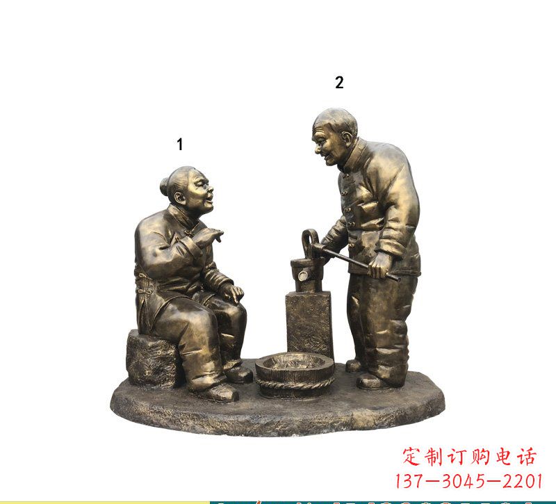 大同质朴传神的老人铜雕