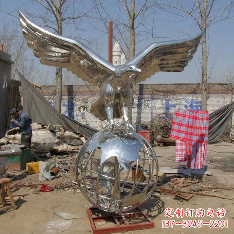 大同老鹰抓地球不锈钢景观雕塑