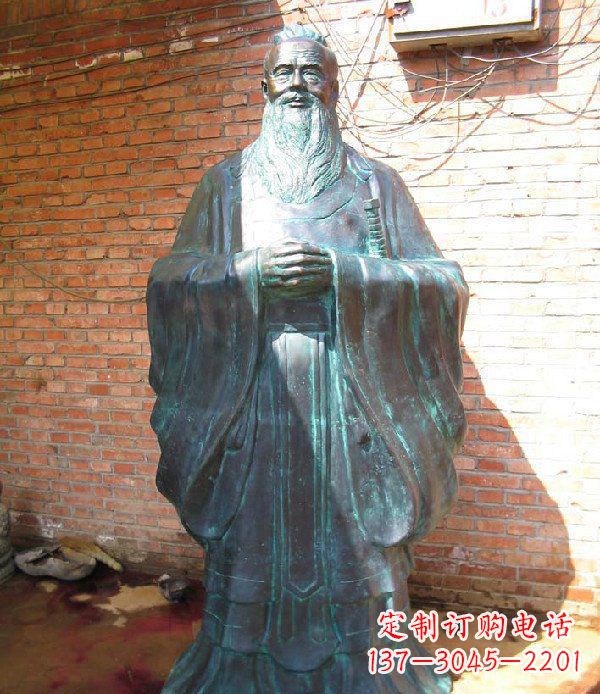 大同老子校园历史名人铜雕，给您的经典力量
