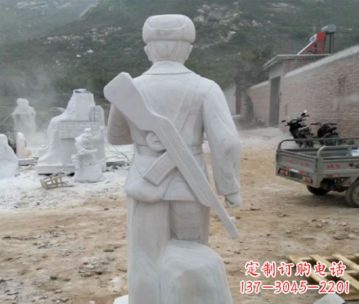 大同雷锋校园名人石雕 (2)