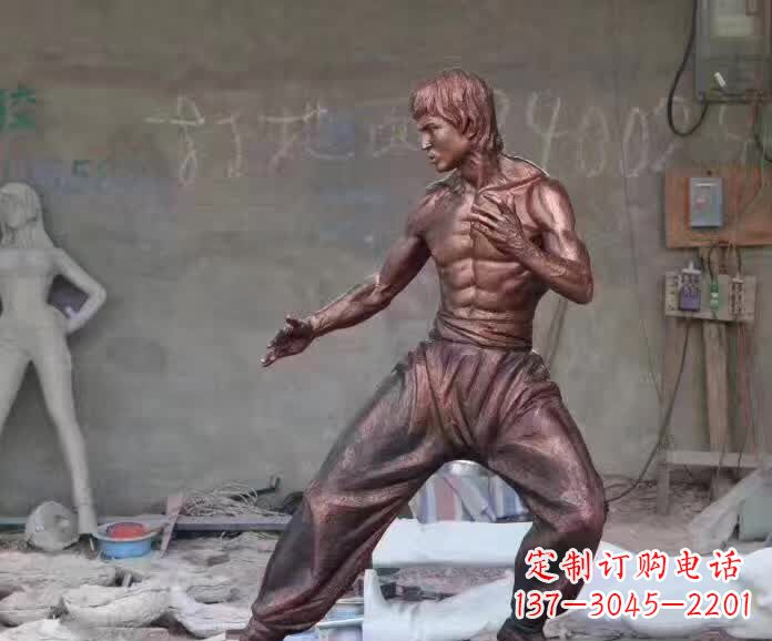 大同李小龙铜雕,精美尽显传奇风采