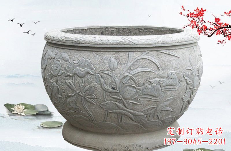 大同艺术精美的水缸雕塑