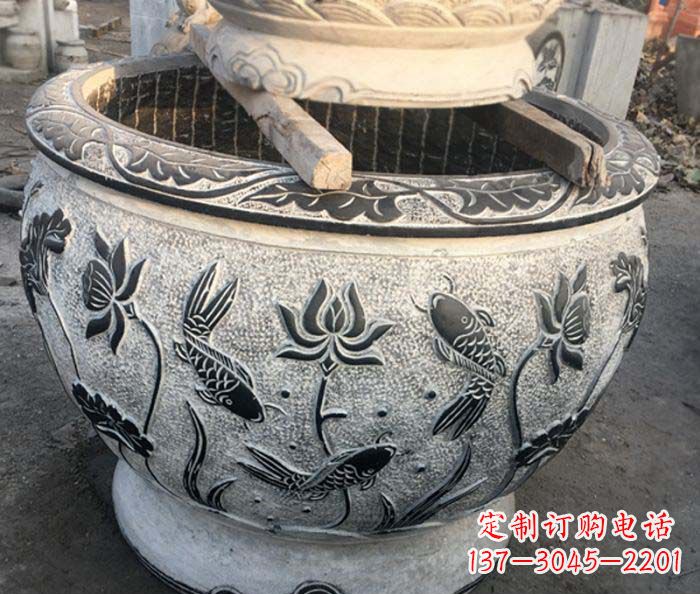 大同中领雕塑-仿古圆水缸雕塑
