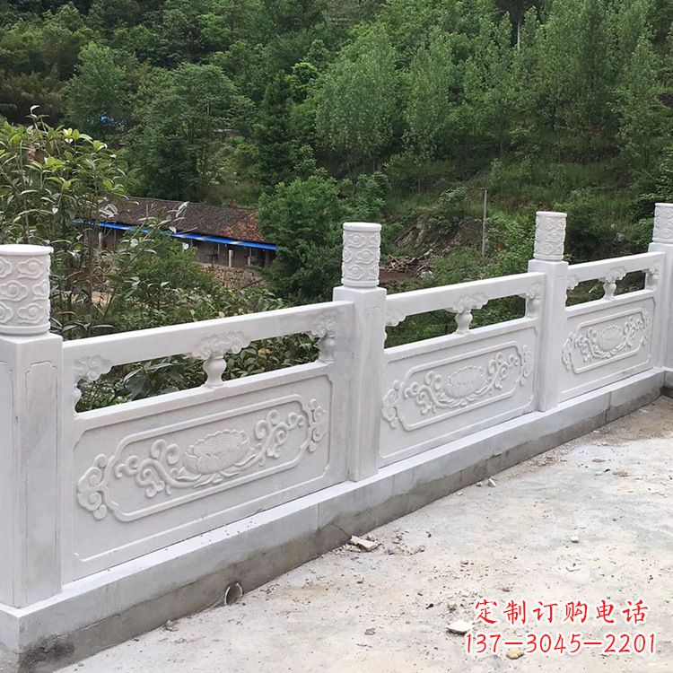 大同莲花纹石栏板雕塑,为你树立华丽边框