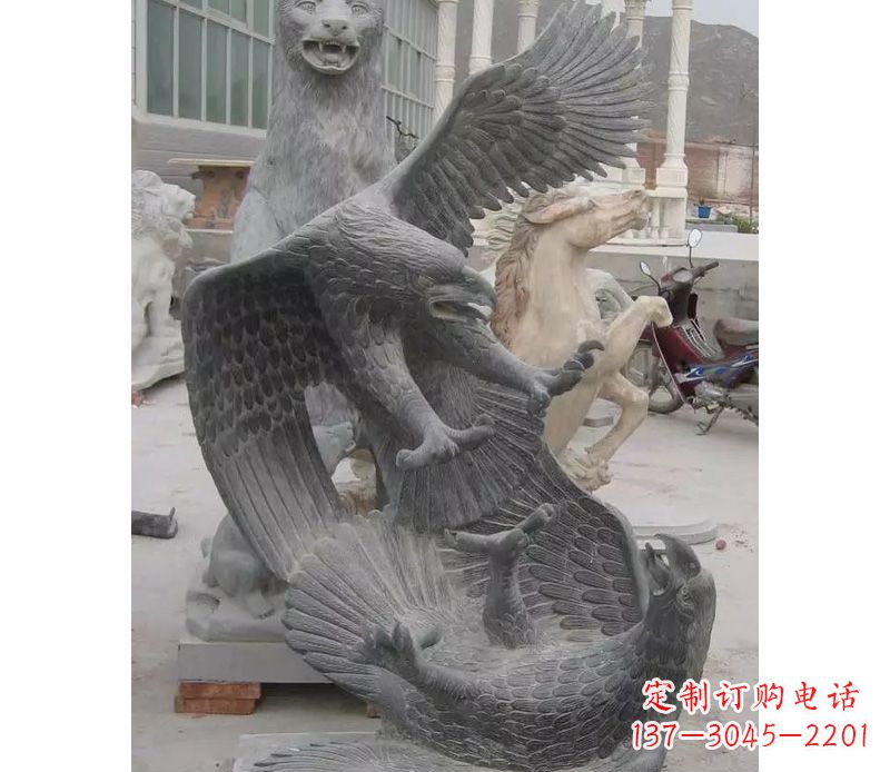 大同中领雕塑推出的石雕老鹰是一款充满生机与力…