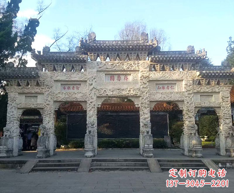 大同传承石雕牌坊楼,领雕塑带来您极致定制