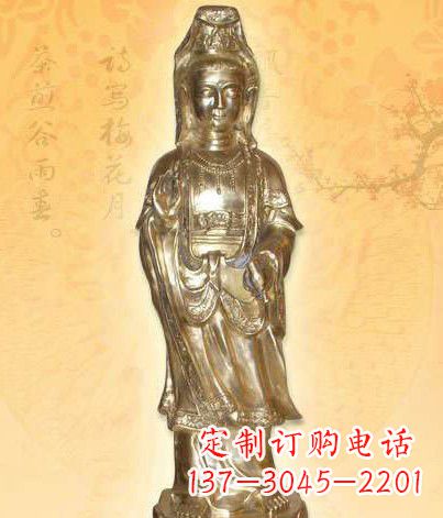 大同鎏金观世音菩萨雕塑,让你神马都不愁