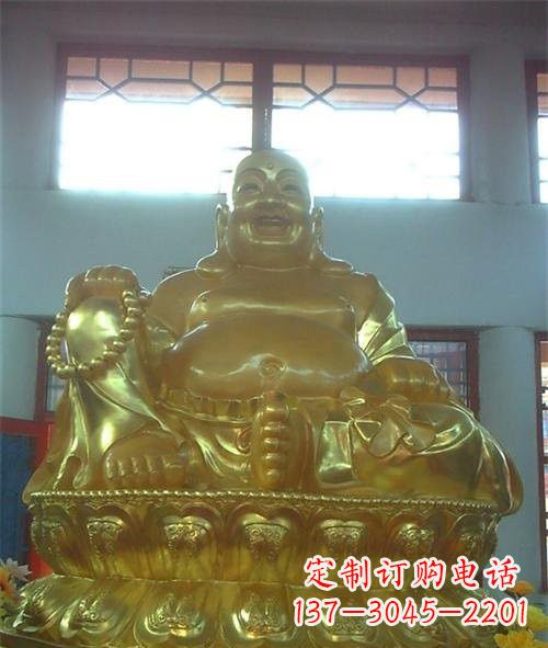 大同传统工艺制作鎏金弥勒佛像