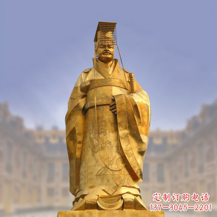 大同秦始皇铜雕塑,传承历史荣耀