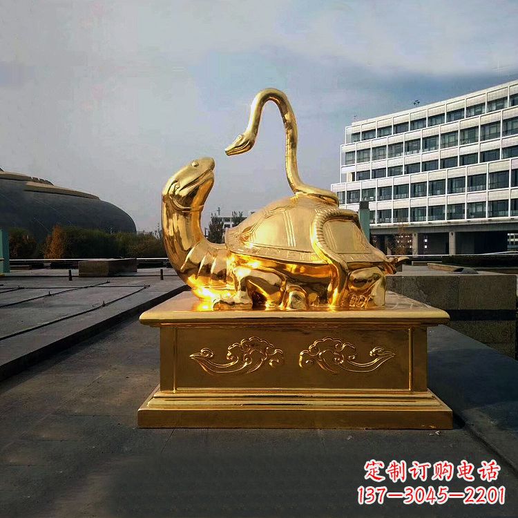 大同鎏金上古神兽玄武动物铜雕塑
