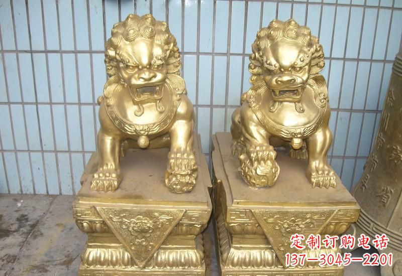 大同北京狮子雕塑，高雅典雅的手工鎏金铜制品