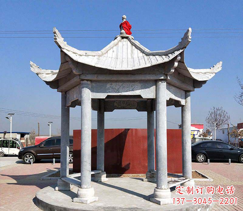 大同六角仿古凉亭雕塑,古朴迷人