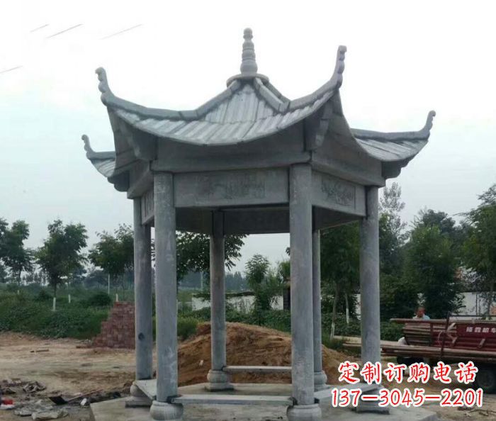 大同六角石雕凉亭 (4)