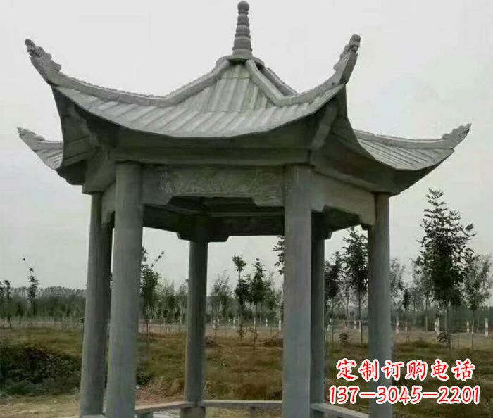 大同六角石雕凉亭 (3)