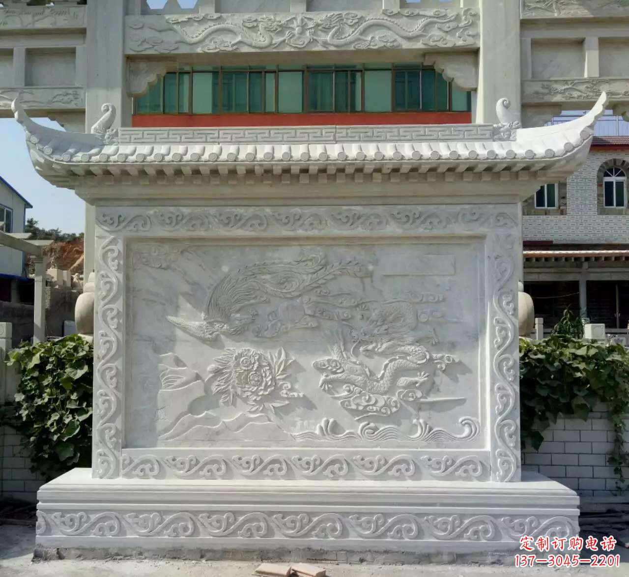 大同墙面影壁石雕,让龙凤陪您共度美好!