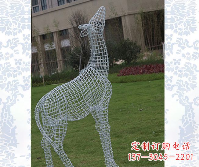 大同外观精美的不锈钢长颈鹿雕塑
