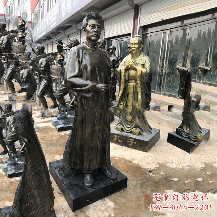 大同鲁迅立像校园名人仿铜雕像