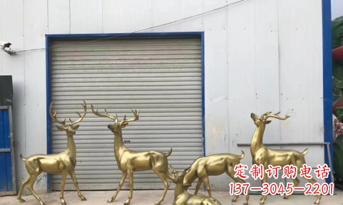 大同高贵典雅的鹿群铜雕