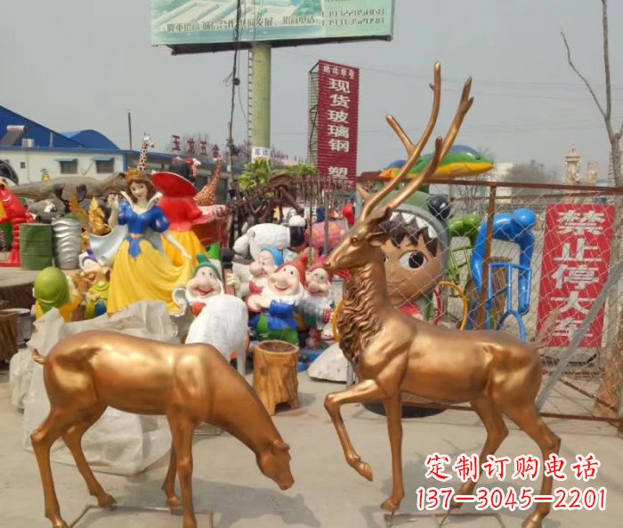 大同优雅经典,中领雕塑鹿铜雕塑