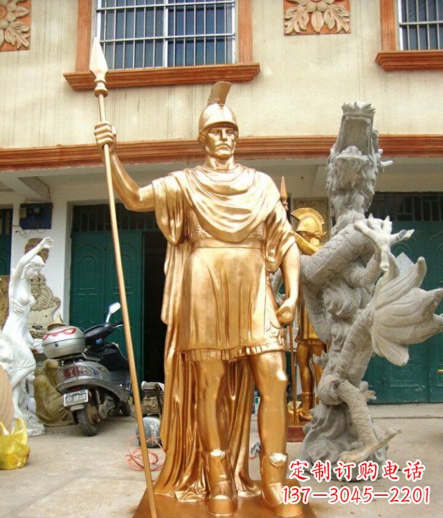 大同罗马勇士玻璃钢仿铜马雕塑