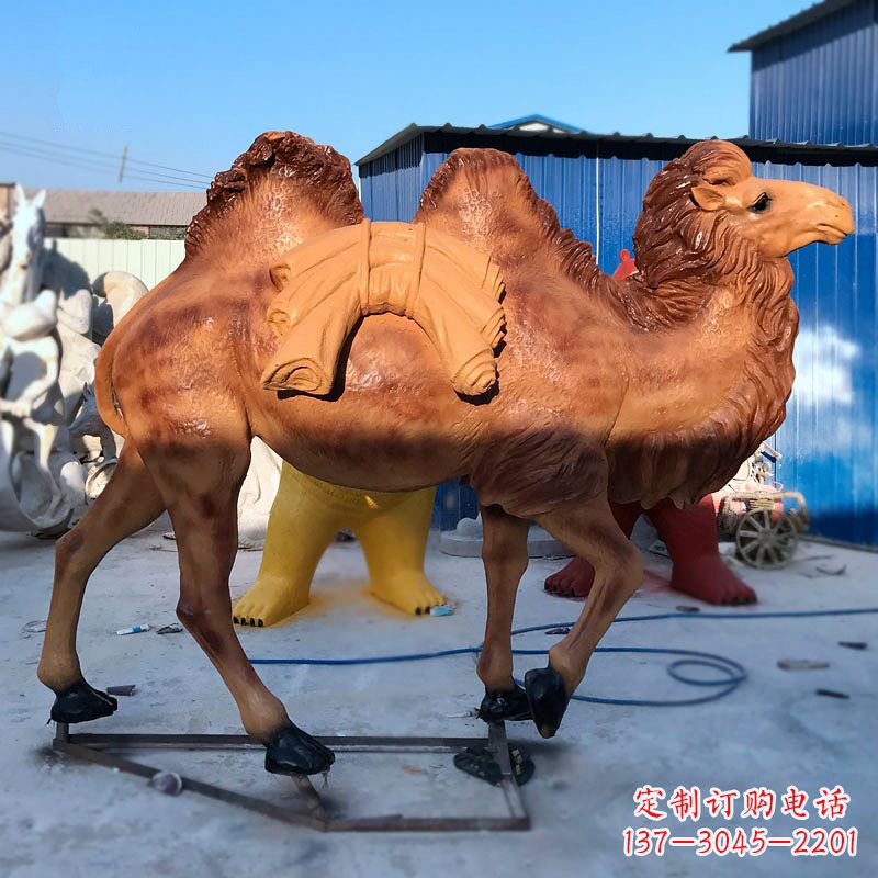 大同骆驼玻璃钢仿真雕塑