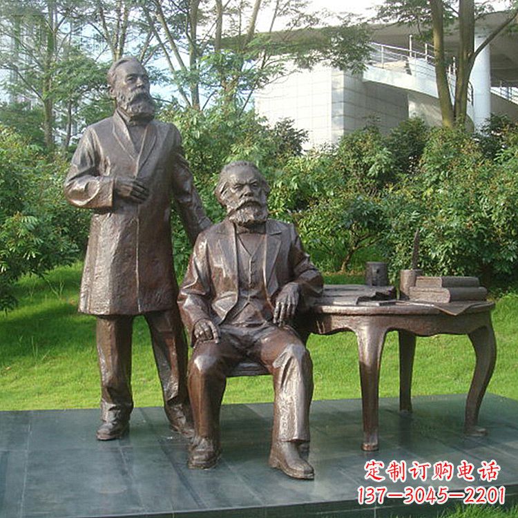 大同恩格斯铜雕塑,现代城市情景细节体现