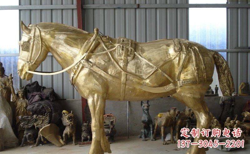 大同中领雕塑:马拉车铜雕动物精华雕塑
