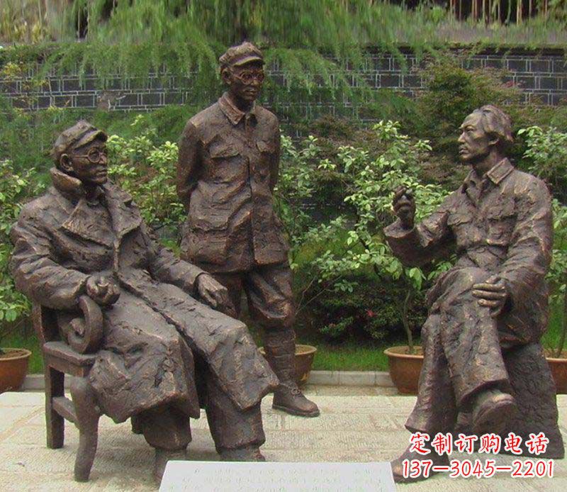 大同精美手工雕刻的刘伯承—毛泽东雕像