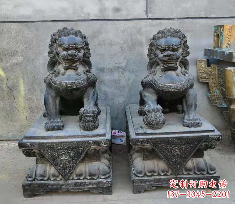 大同狮子雕塑,象征霸气的家门口装饰