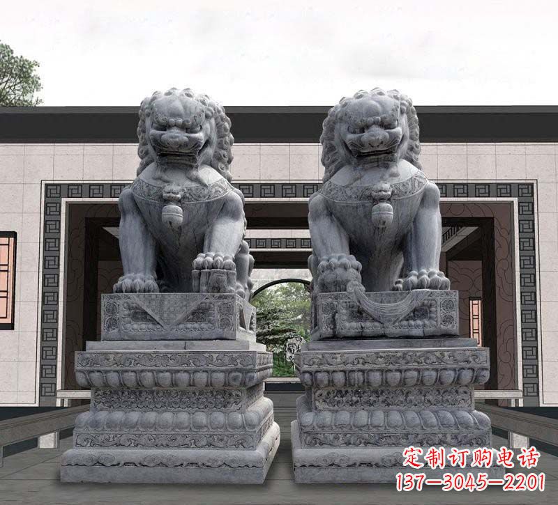 大同青石传统狮子石雕,引领传统艺术气息
